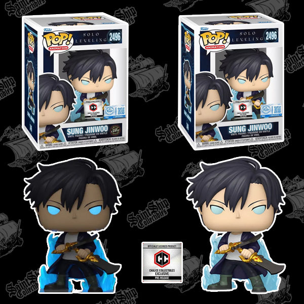 Funko Pop! Solo Leveling: Sung Jinwoo Regular + Glow Chase #2496 - Chalice PR (Pre-order)