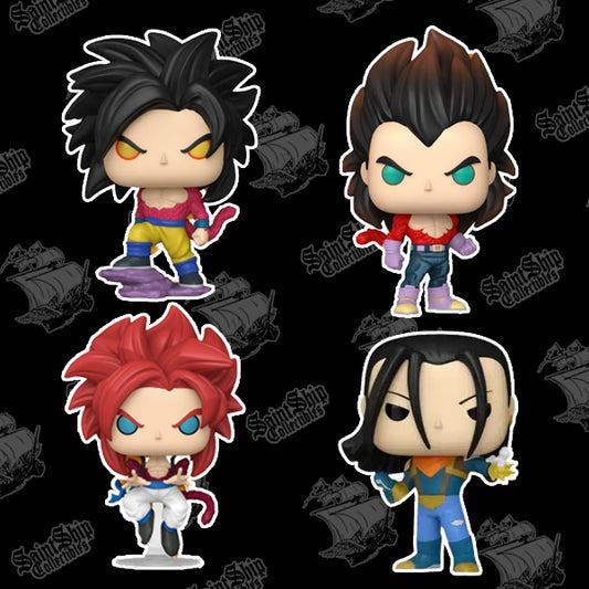 Funko Pop! Bundle Dragon Ball GT: Super Saiyan 4 Goku, Super Saiyan 4 Vegeta, Super Saiyan 4 Gogeta, Super Android 17, (Pre-Order)