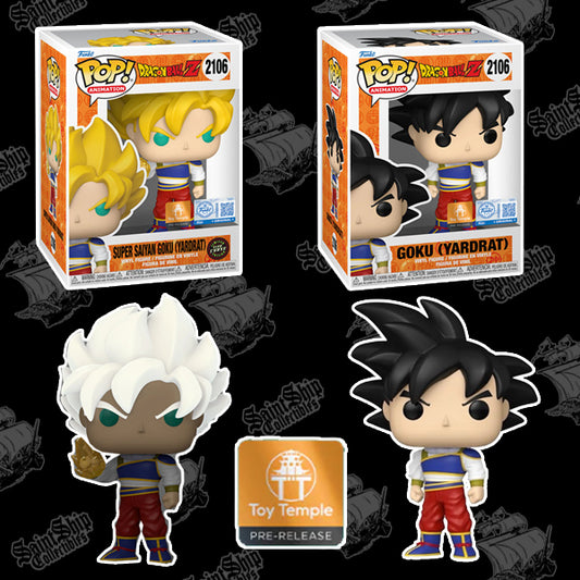 Funko Pop! Dragonball Z: Goku (Yardrat) Regular + Super Saiyan Goku (Yardrat) Chase Glow in the Dark #2106 - Toy Temple PR (Pre-Order)