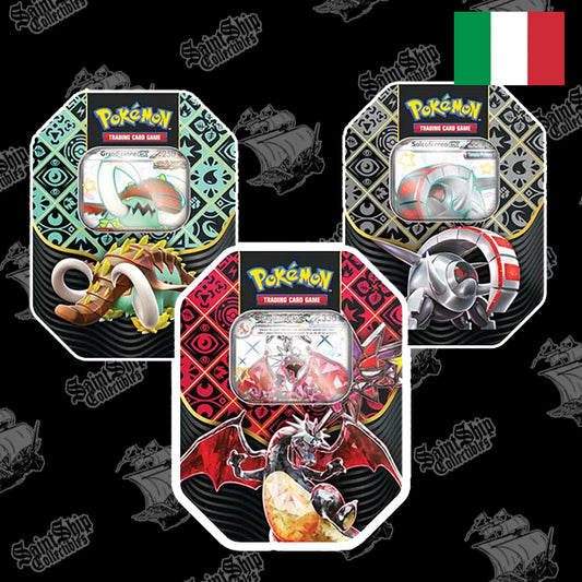 Pokemon Scarlatto e Violetto: Destino di Paldea - Tin Shiny Charizard, Grandizanne, Solcoferreo (ITA)