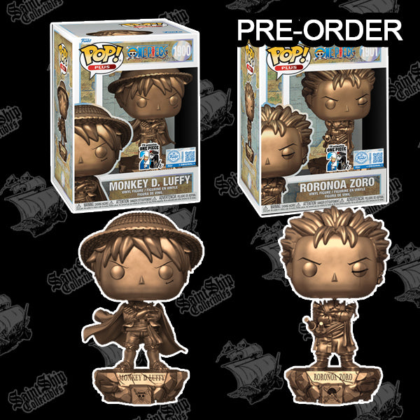 Funko Pop! One Piece: Luffy and Zoro Bronze Statue 25th #1900 #1901 - Funko Shop (Pre-Order)