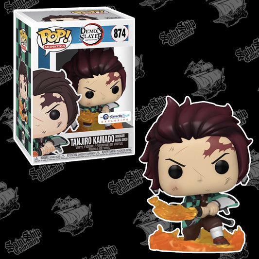 Funko Pop! Demon Slayer: Tanjiro Kamado with Flaming Blade #874 - Galactic Toys