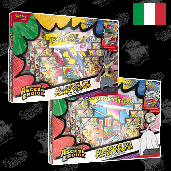 Pokemon Megaevoluzione - Ascesa Eroica Collezione con Poster Premium Mega Lucario e Mega Gardevoir (ITA)