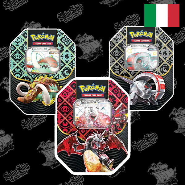 Pokemon Scarlatto & Violetto: Destino di Paldea - Tin Shiny Charizard, Grandizanne, Solcoferreo (ITA)